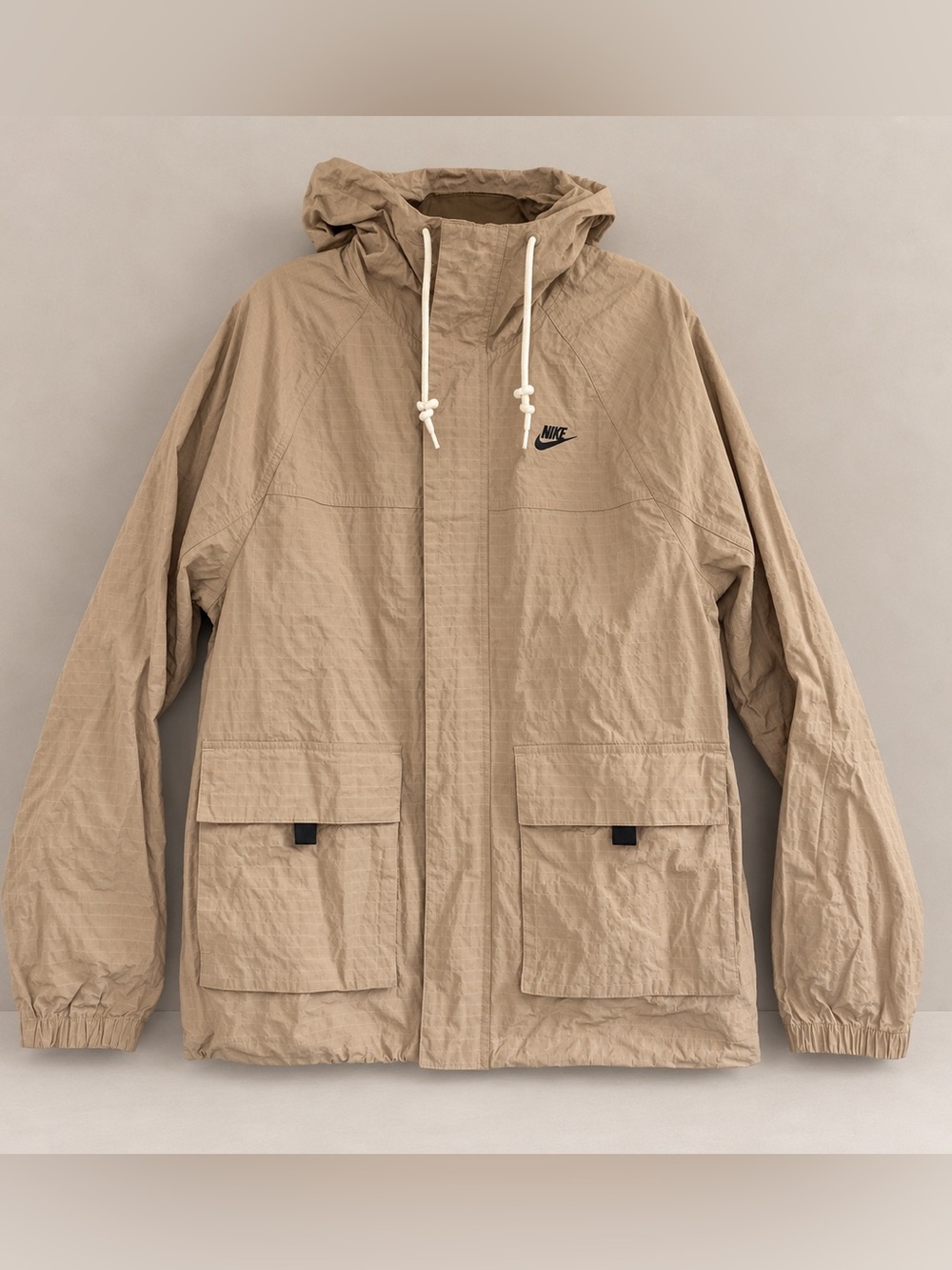 Nike Beige/Tan Hooded Windbreaker Jacket